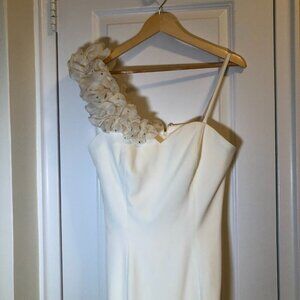 Ideas by Barbara Long Spaghetti Strap Gown 8433 White Size S/M